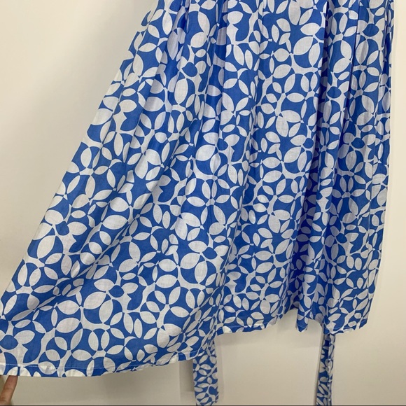G.H. Bass & Co. Blue & White Floral Cotton Tie Back V-Neck Sundress Size 2 - Picture 4 of 12